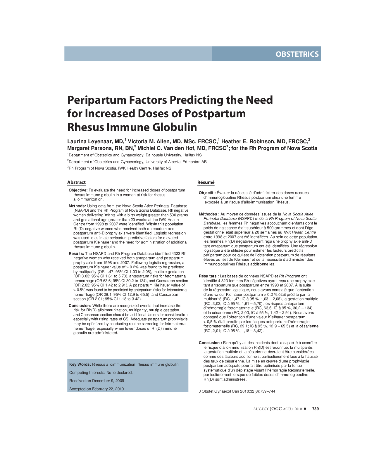 Peripartum Factors Predicting the Need for Increased Doses of Postpartum Rhesus Immune Globulin