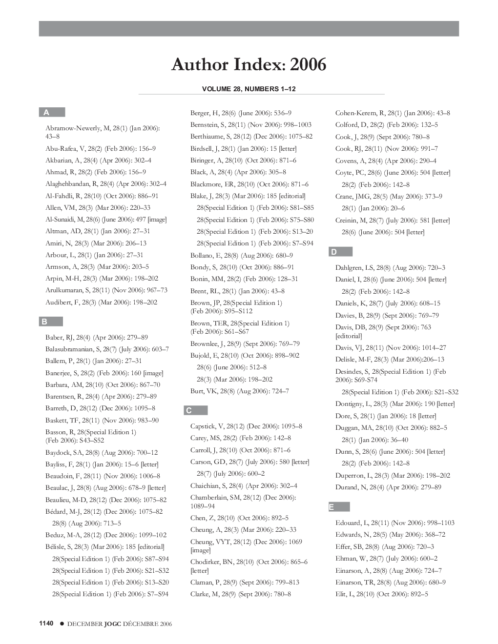 عکس صفحه اول مقاله: Author Index: 2006 Author Index: 2006
