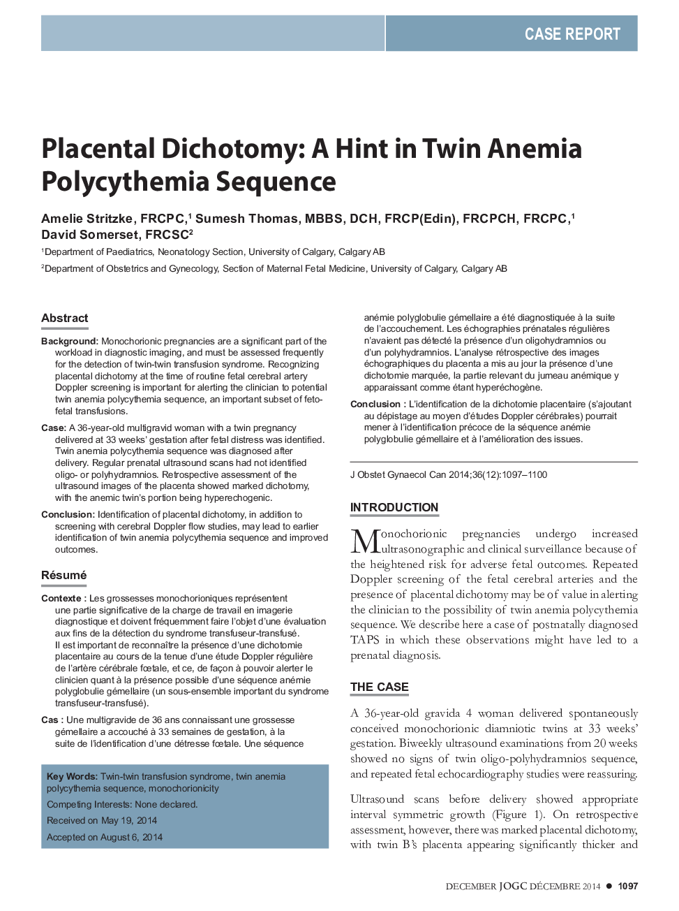 Placental Dichotomy: A Hint in Twin Anemia Polycythemia Sequence