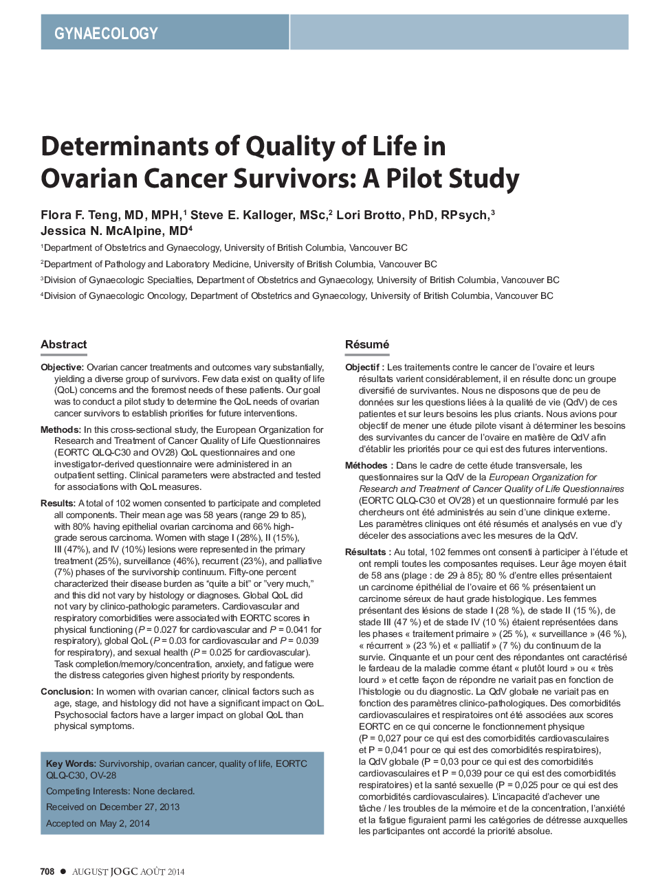 عوامل تعیین کننده کیفیت زندگی در بازماندگان سرطان تخمدان: یک مطالعه آزمایشی 