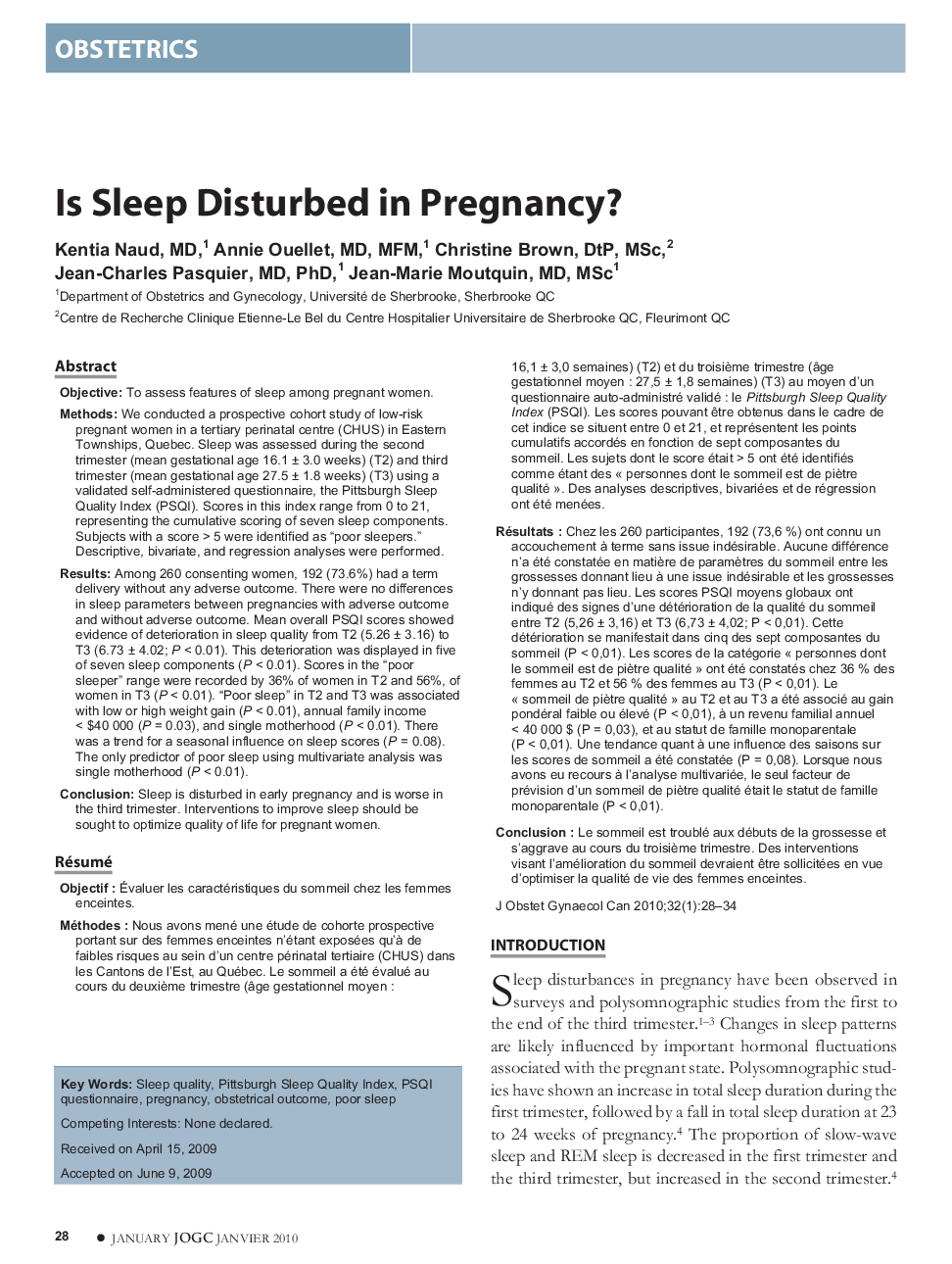 Is Sleep Disturbed in Pregnancy?