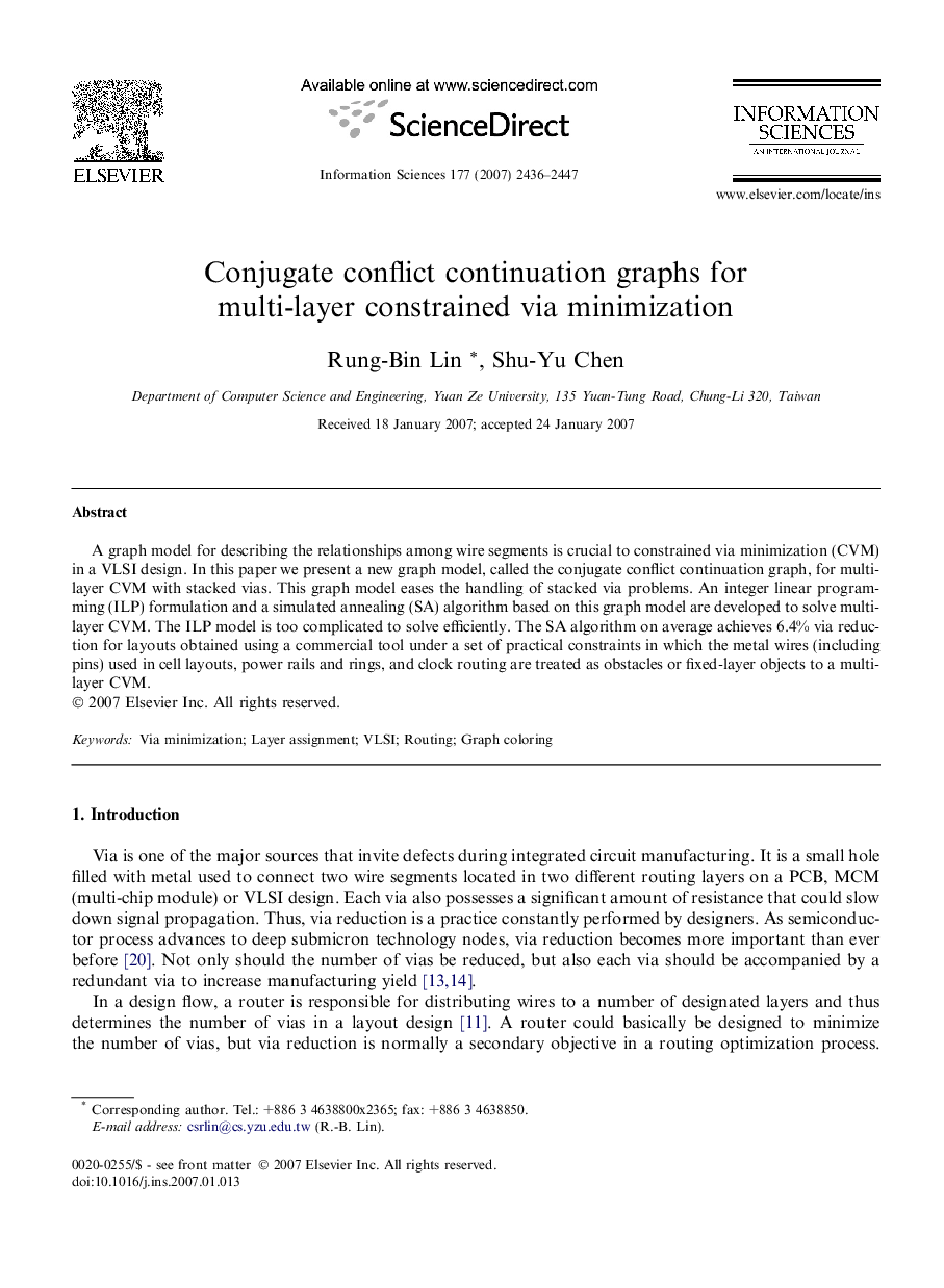 Conjugate conflict continuation graphs for multi-layer constrained via minimization