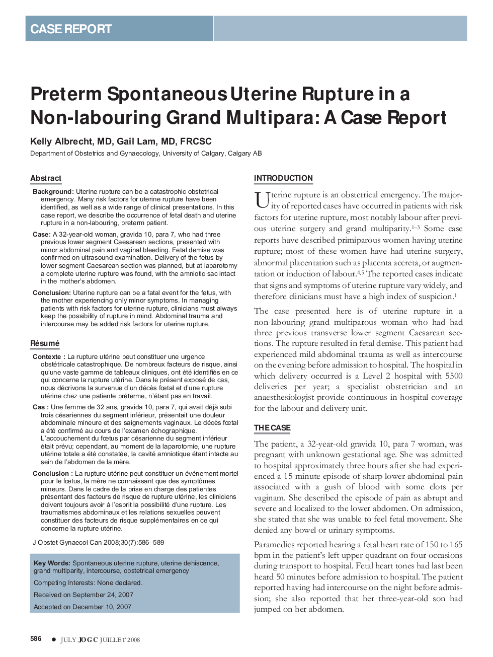 Preterm Spontaneous Uterine Rupture in a Non-labouring Grand Multipara: A Case Report