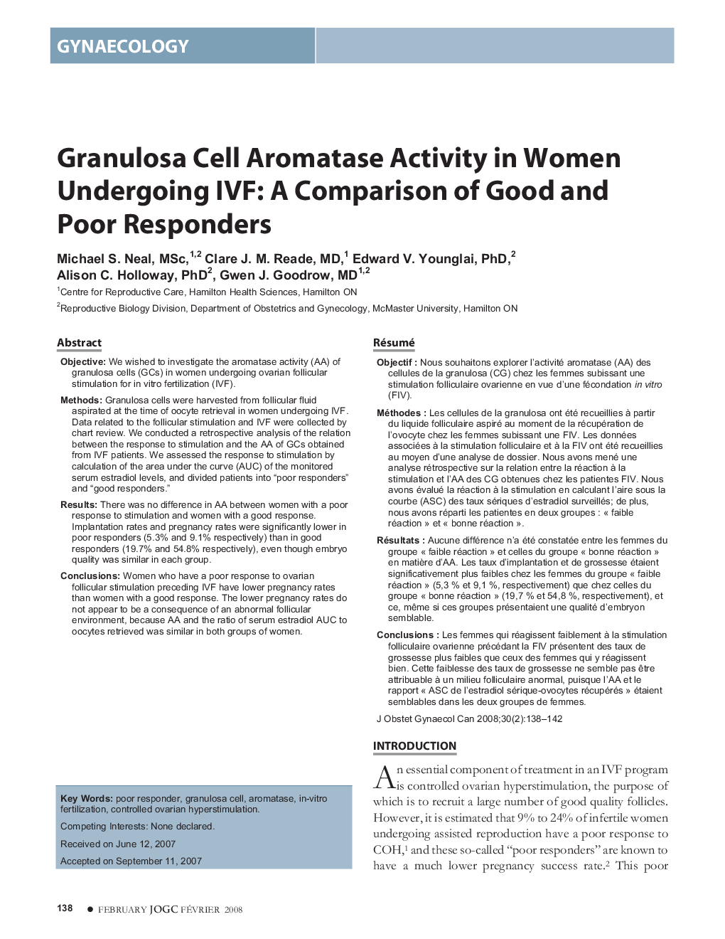 Granulosa Cell Aromatase Activity in Women Undergoing IVF: A Comparison of Good and Poor Responders