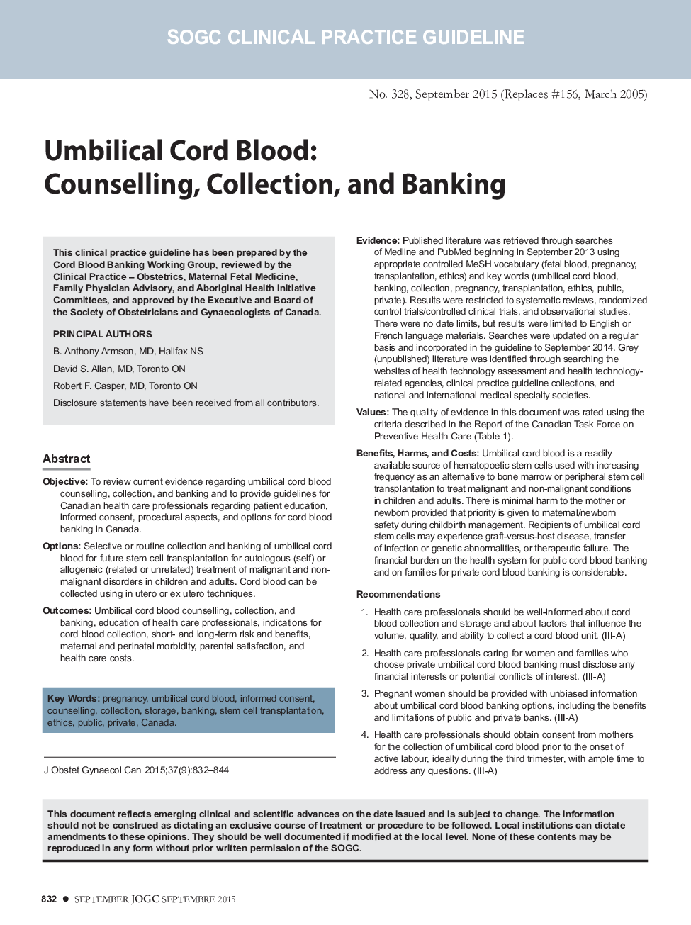 خون بند ناف: مشاوره، مجموعه و بانکداری 