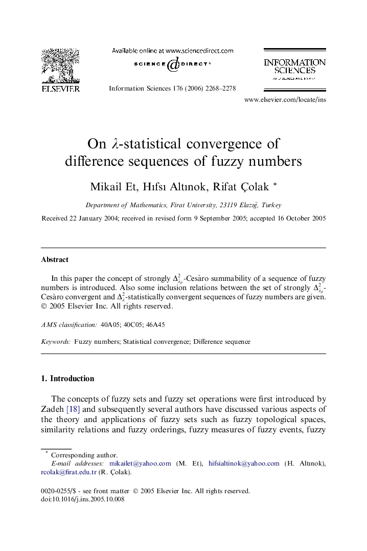 On λ-statistical convergence of difference sequences of fuzzy numbers