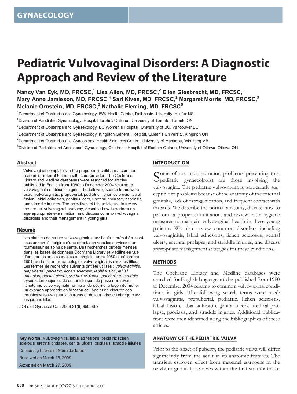 Pediatric Vulvovaginal Disorders: A Diagnostic Approach and Review of the Literature
