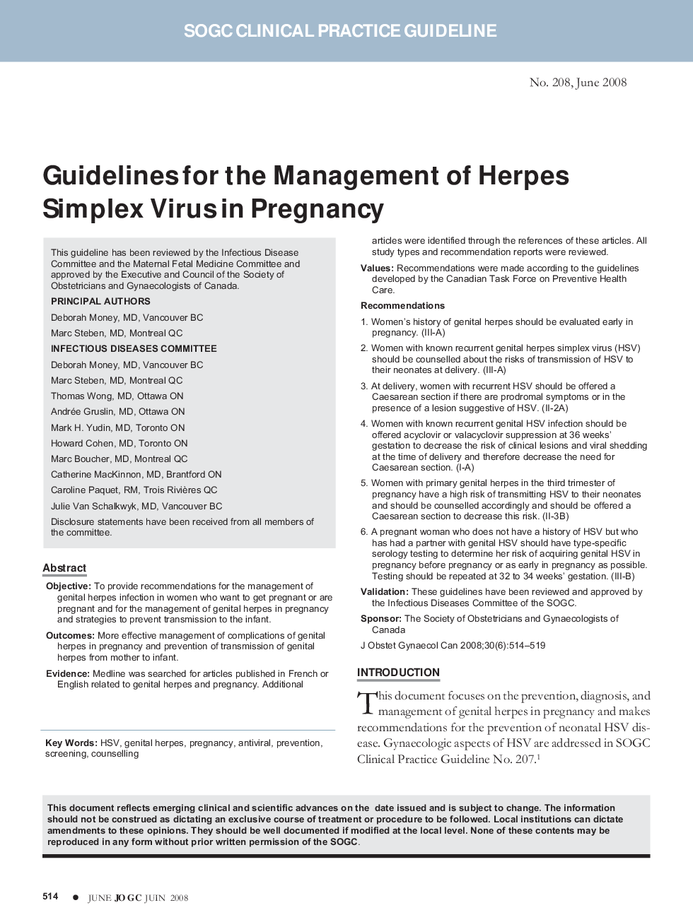 عکس صفحه اول مقاله: Guidelines for the Management of Herpes Simplex Virus in Pregnancy Guidelines for the Management of Herpes Simplex Virus in Pregnancy