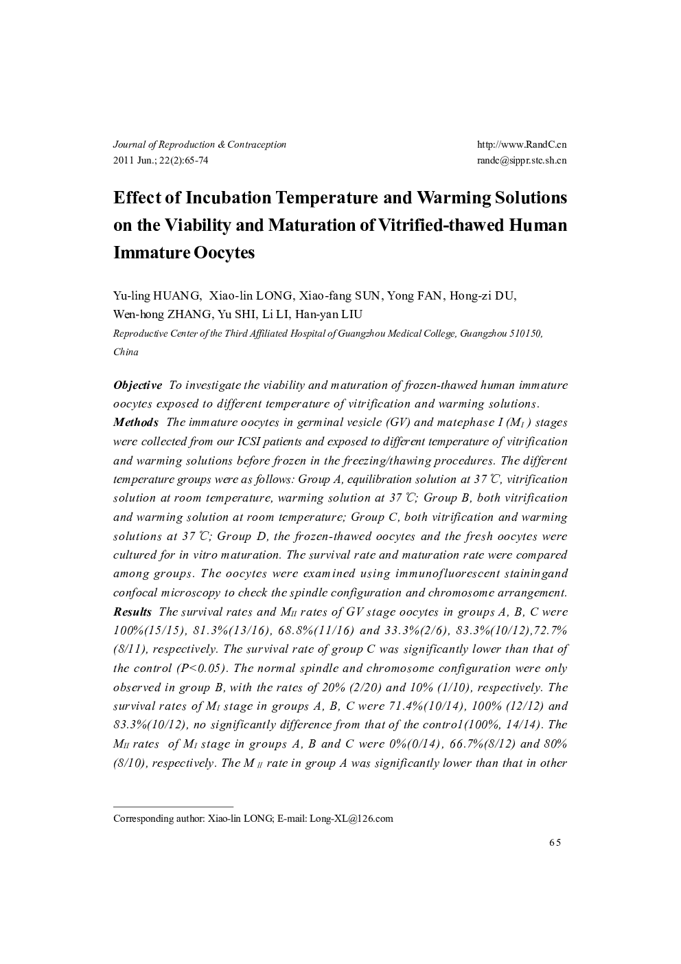 Effect of Incubation Temperature and Warming Solutions on the Viability and Maturation of Vitrified-thawed Human Immature Oocytes
