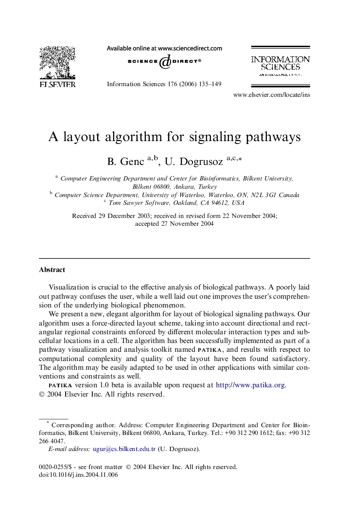 A layout algorithm for signaling pathways