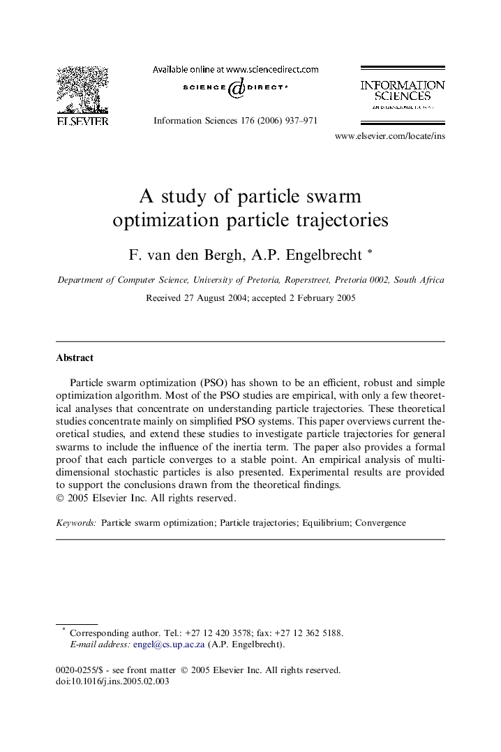 A study of particle swarm optimization particle trajectories