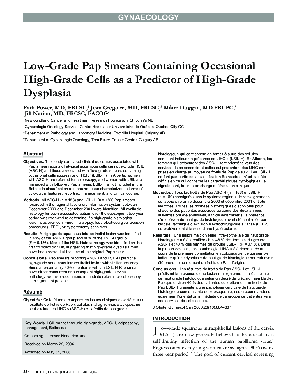 Low-Grade Pap Smears Containing Occasional High-Grade Cells as a Predictor of High-Grade Dysplasia