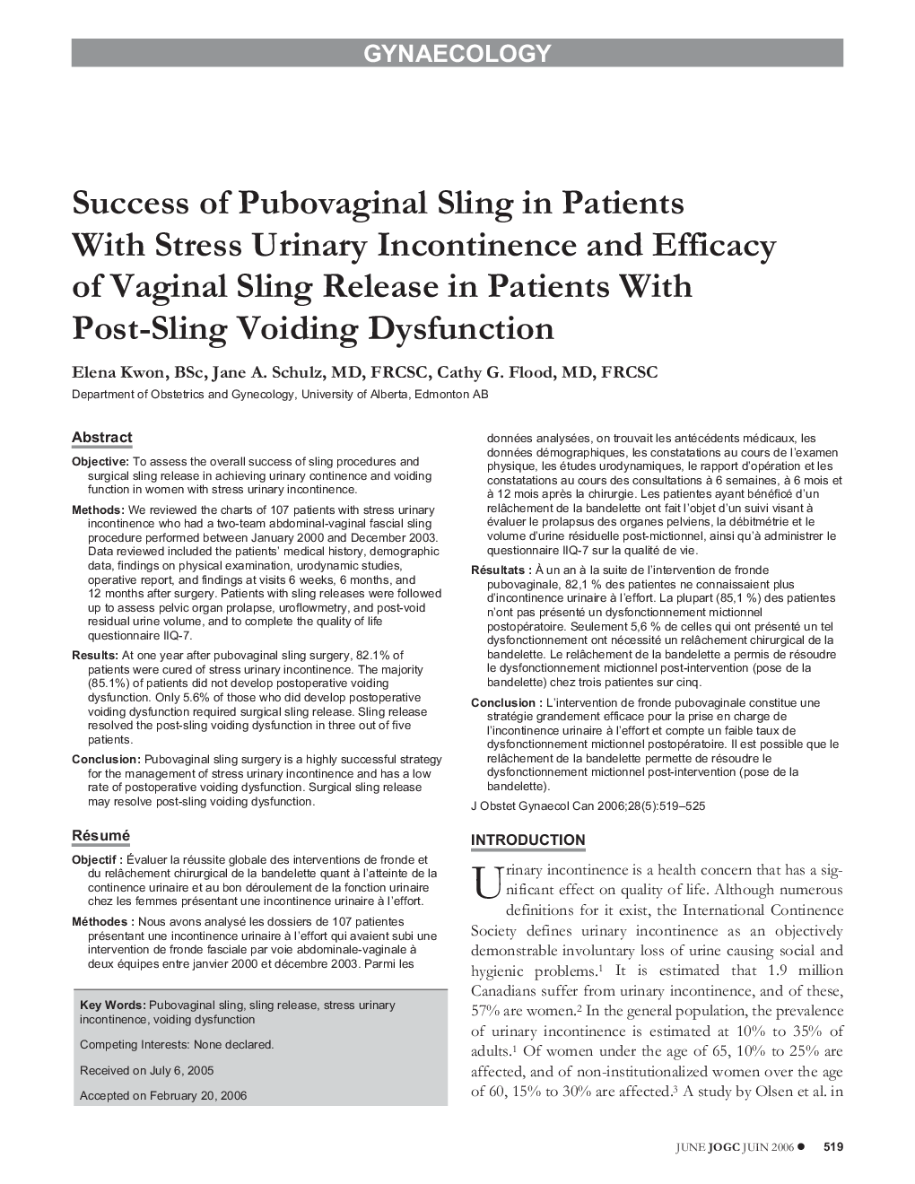 Success of Pubovaginal Sling in Patients With Stress Urinary Incontinence and Efficacy of Vaginal Sling Release in Patients With Post-Sling Voiding Dysfunction