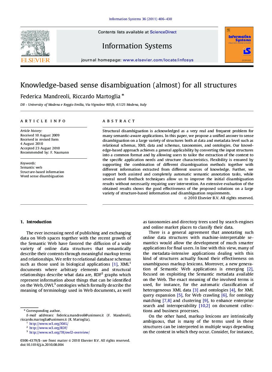 Knowledge-based sense disambiguation (almost) for all structures