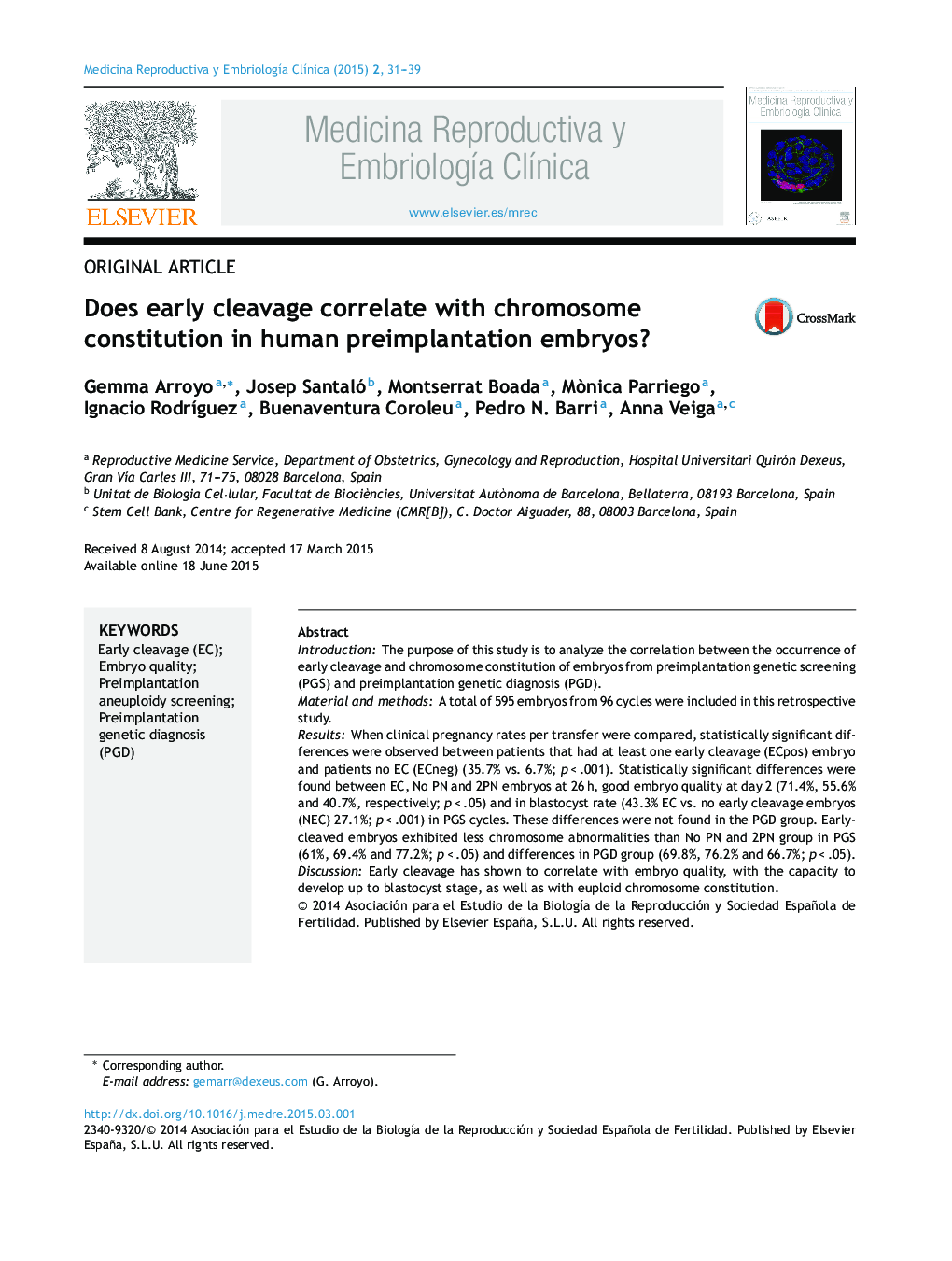 Does early cleavage correlate with chromosome constitution in human preimplantation embryos?