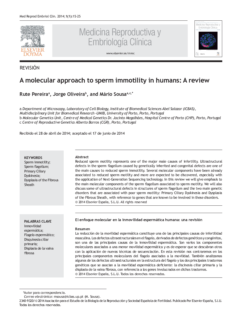 A molecular approach to sperm immotility in humans: A review