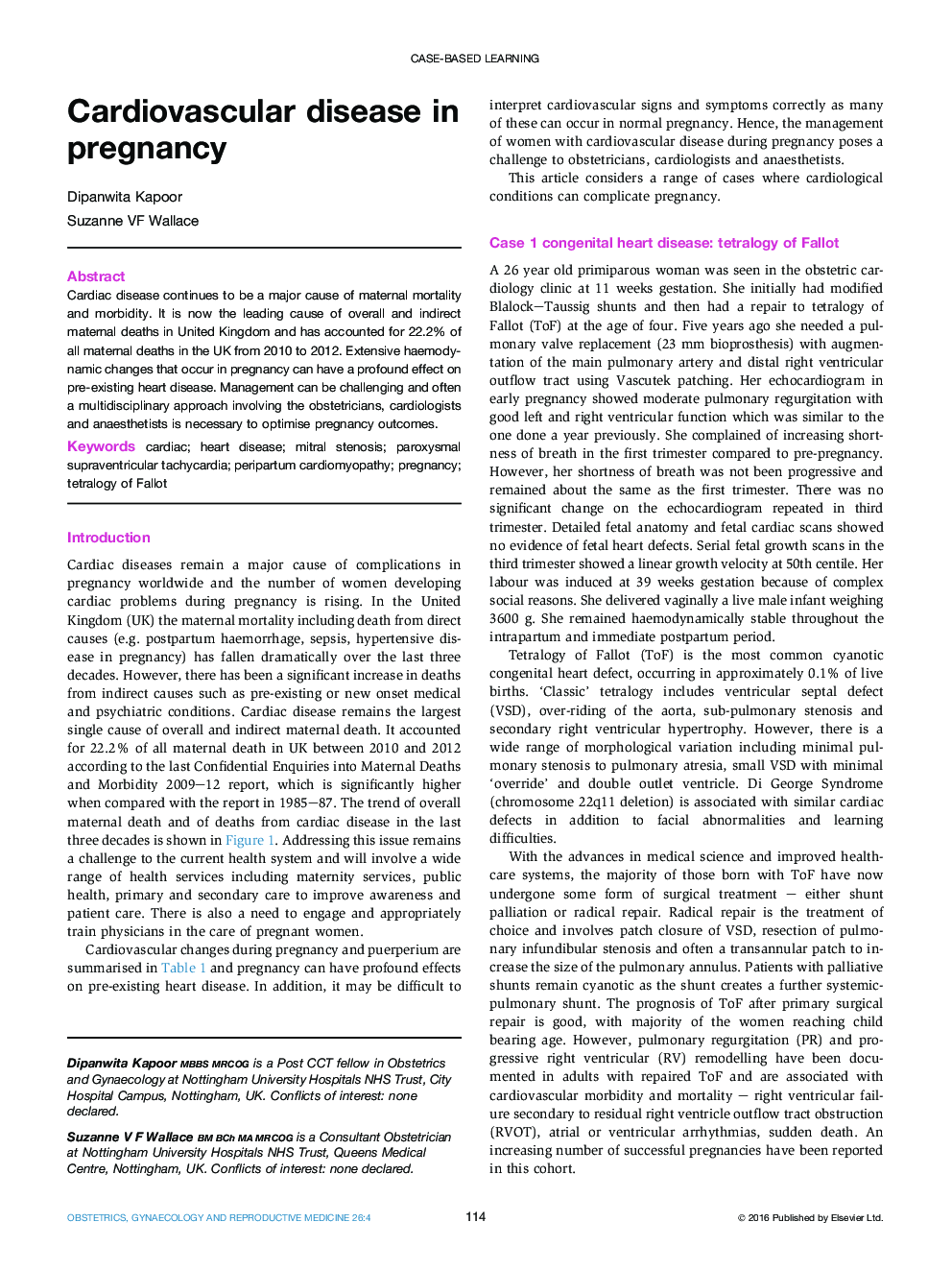 Cardiovascular disease in pregnancy