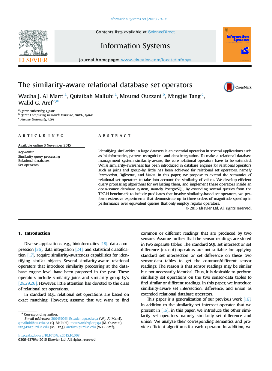 The similarity-aware relational database set operators