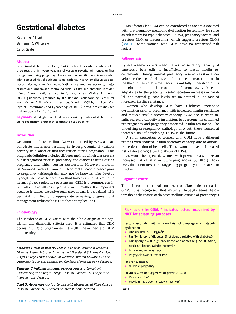 Gestational diabetes