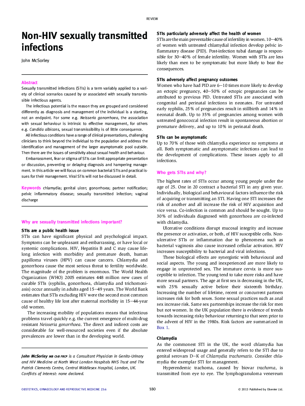 Non-HIV sexually transmitted infections