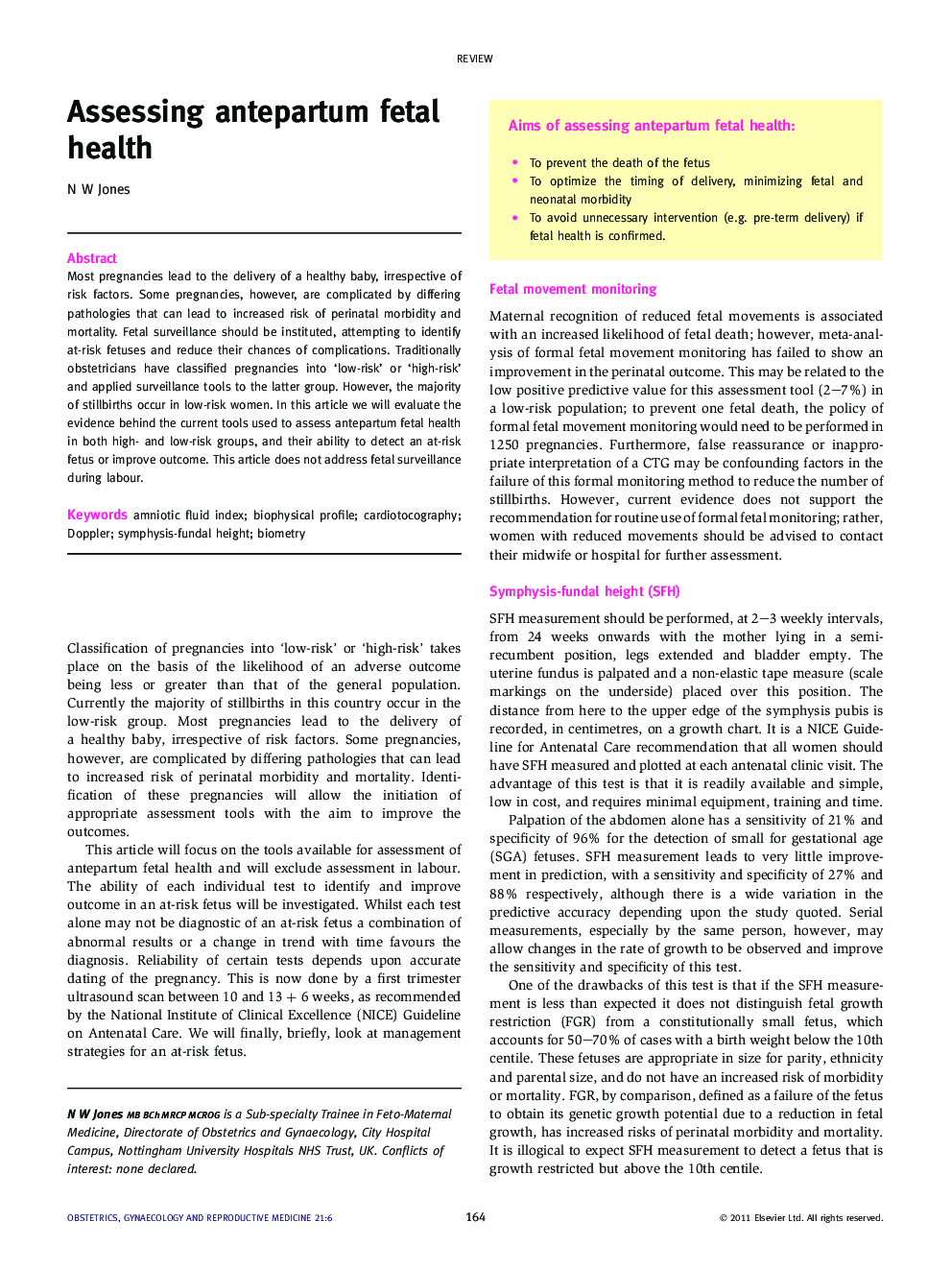 Assessing antepartum fetal health