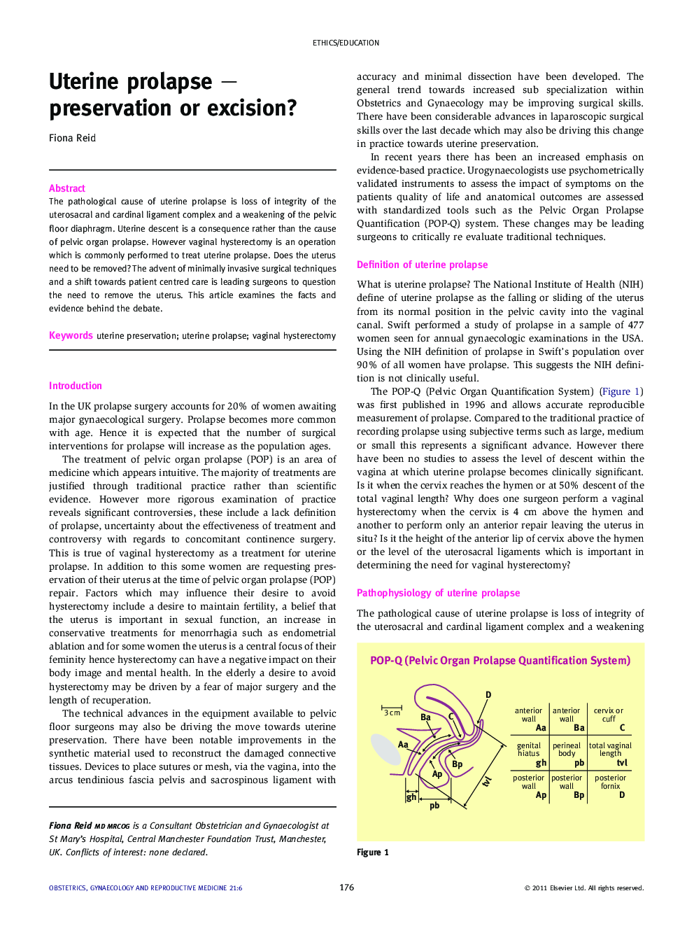 Uterine prolapse – preservation or excision?