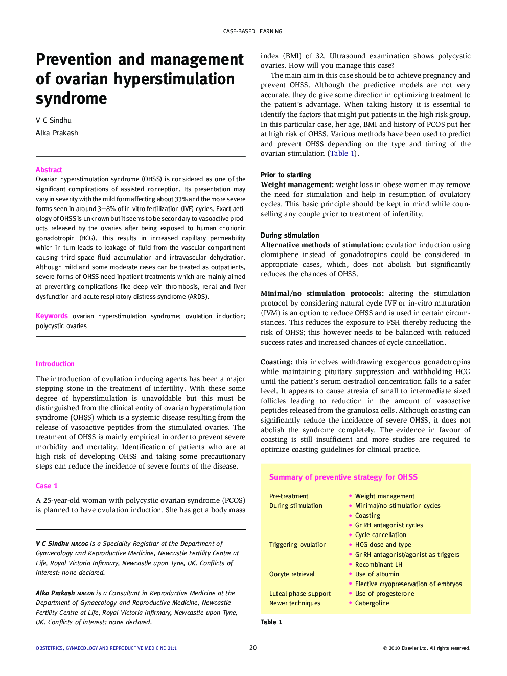 Prevention and management of ovarian hyperstimulation syndrome