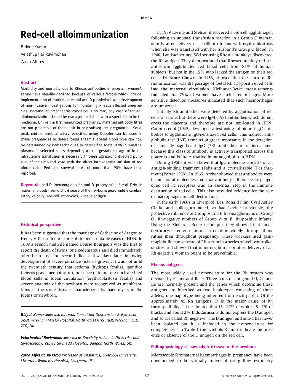 Red-cell alloimmunization