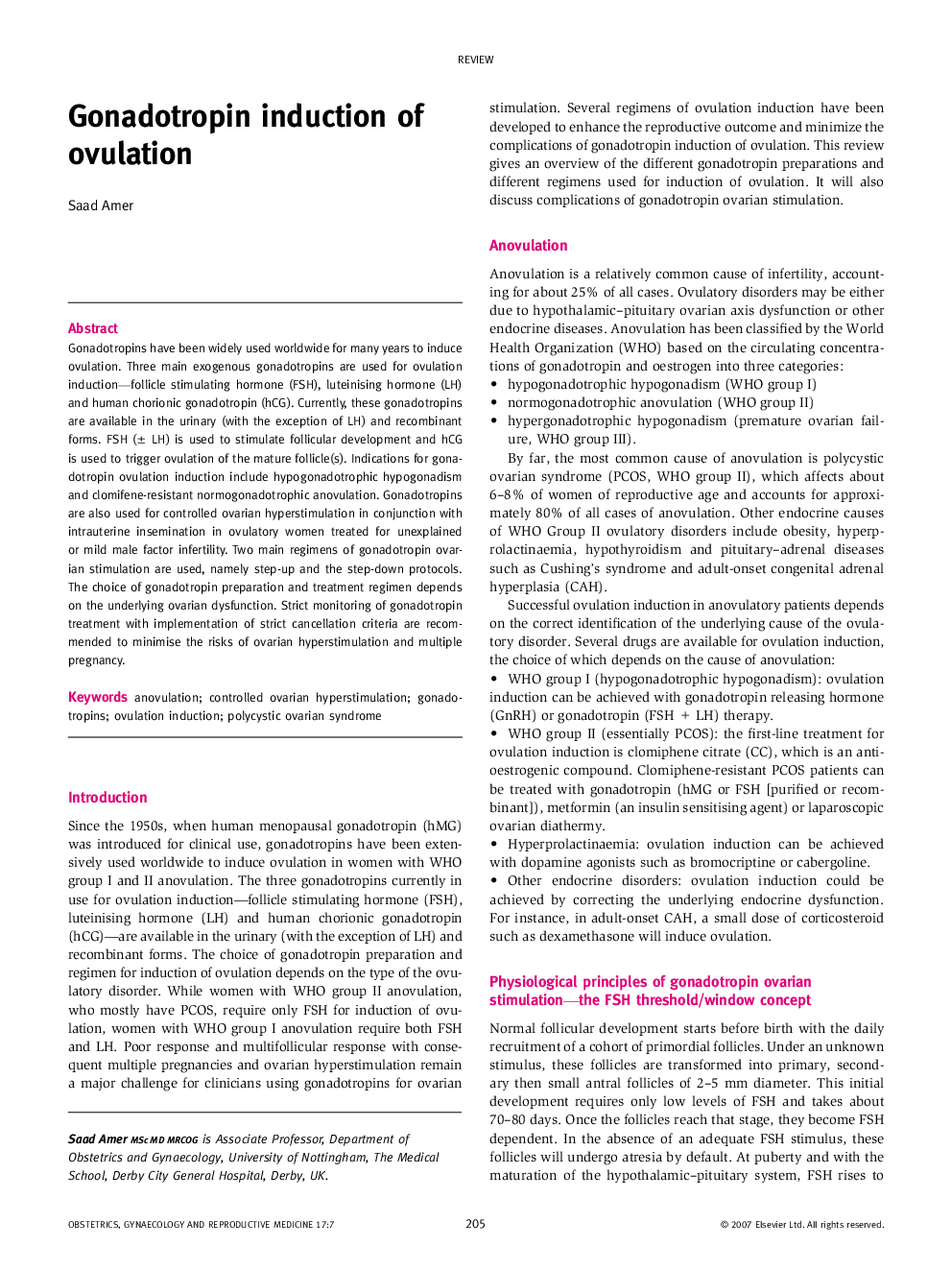 Gonadotropin induction of ovulation