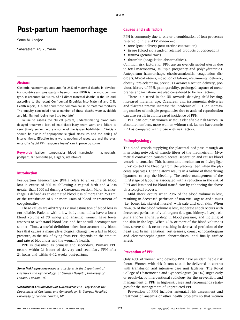 Post-partum haemorrhage