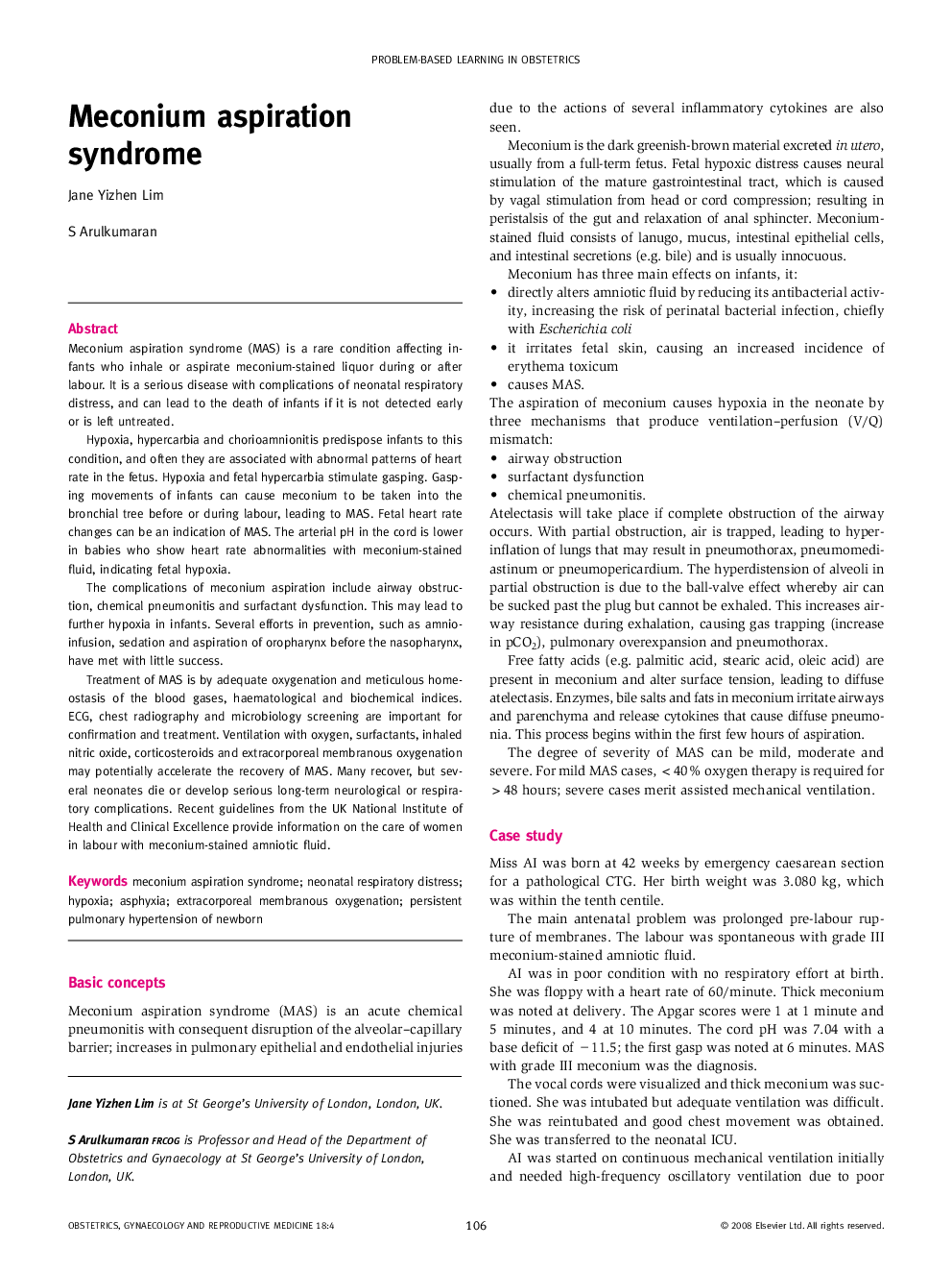 Meconium aspiration syndrome