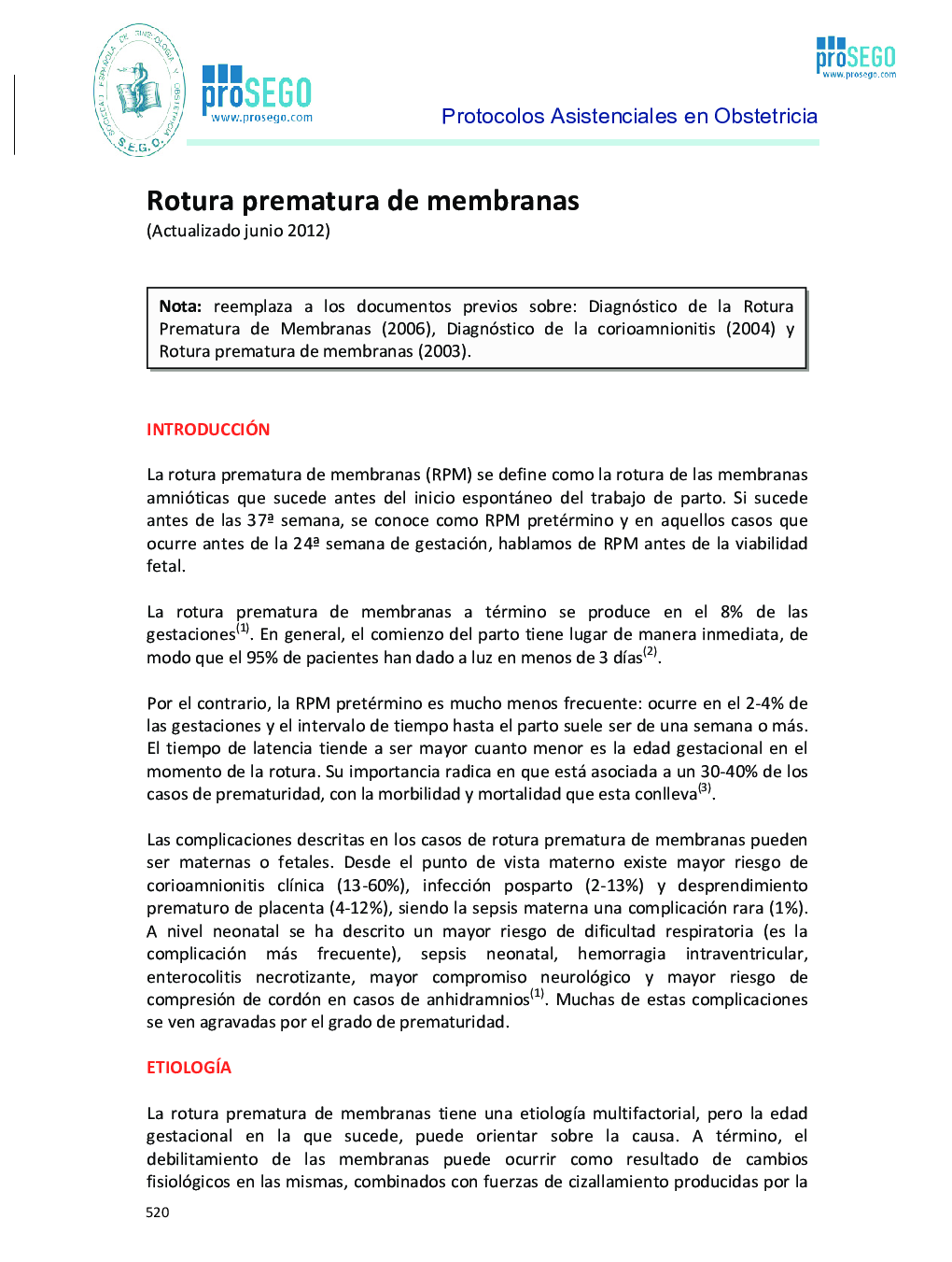Rotura prematura de membranas