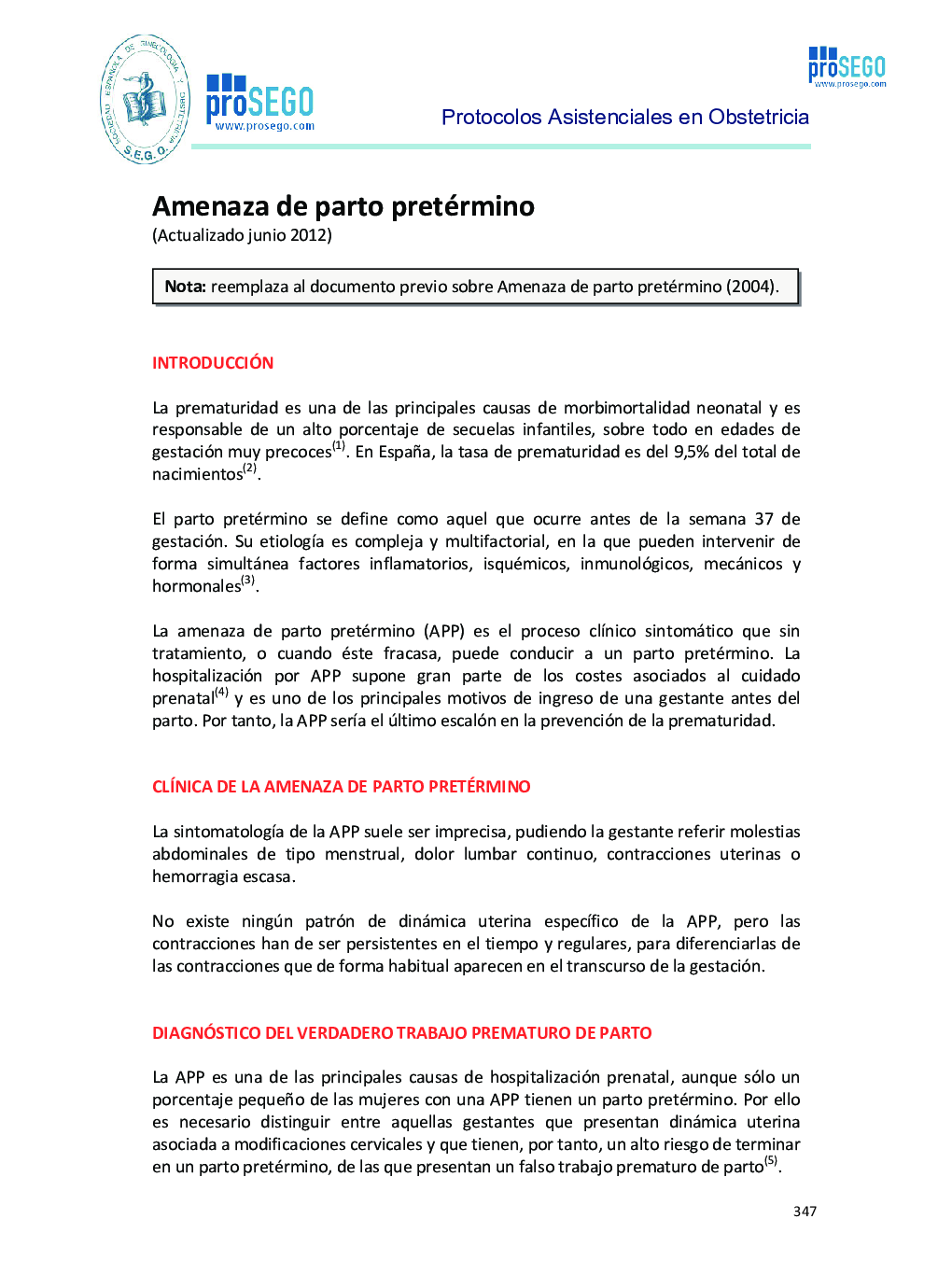 Amenaza de parto pretermino