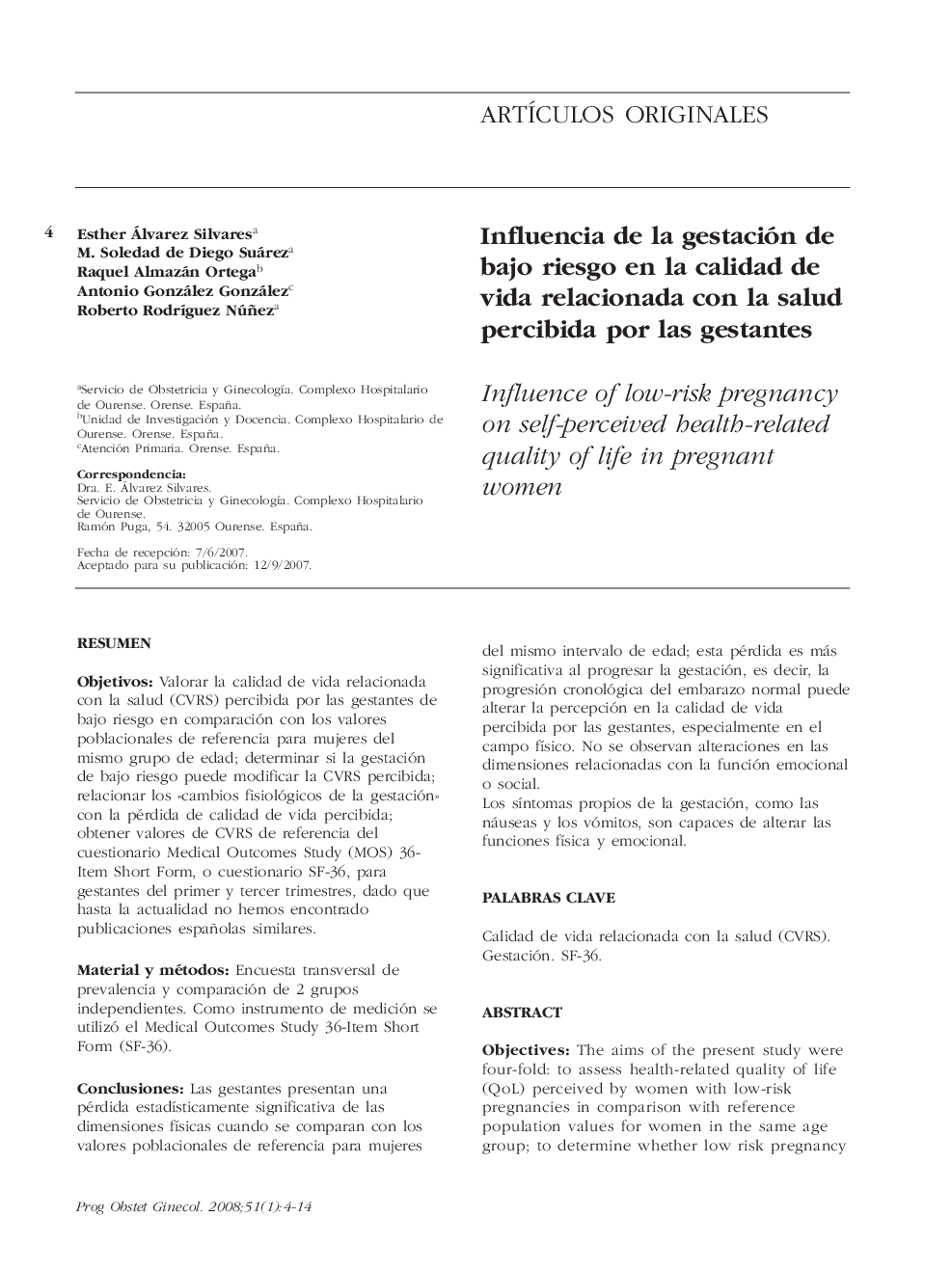 Influencia de la gestación de bajo riesgo en la calidad de vida relacionada con la salud percibida por las gestantes