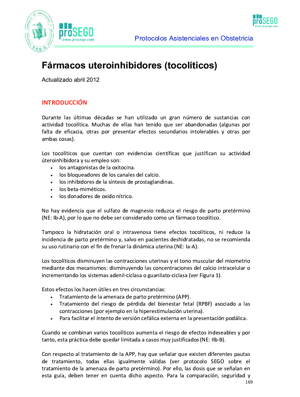Fármacos uteroinhibidores (tocolÃ­ticos)