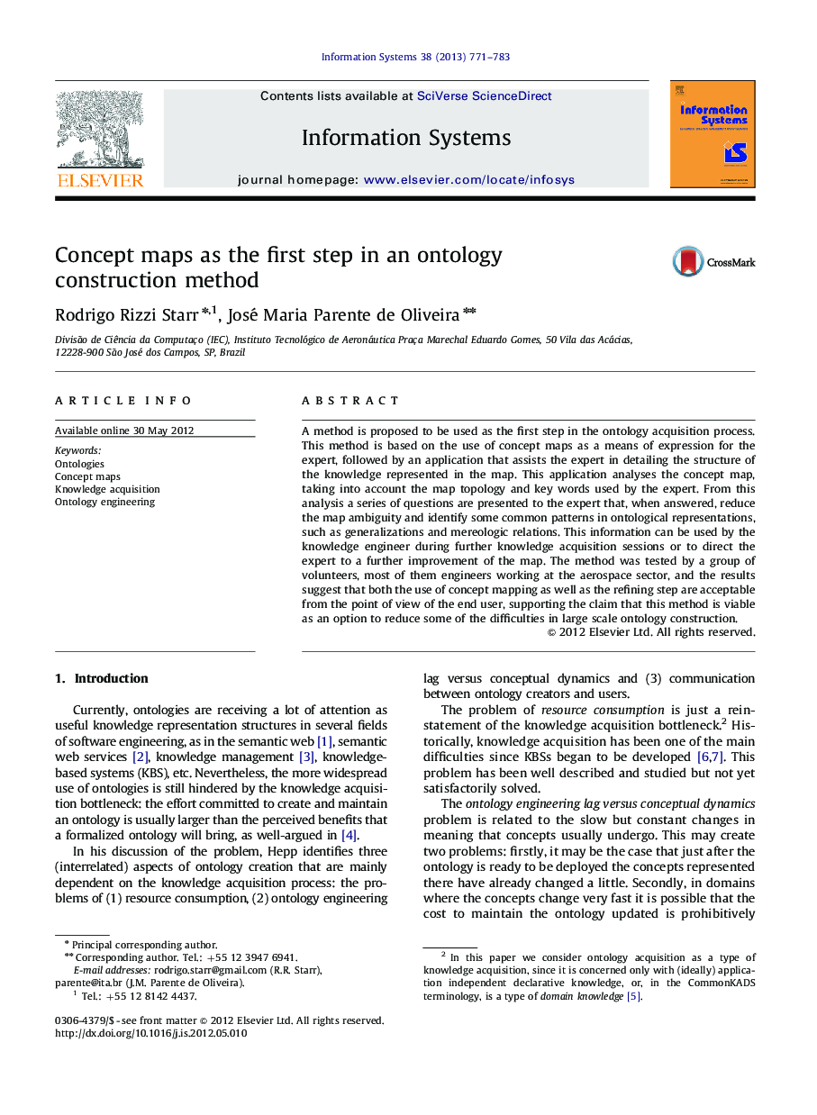 Concept maps as the first step in an ontology construction method