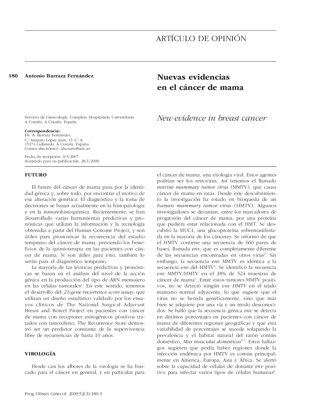Nuevas evidencias en el cáncer de mama