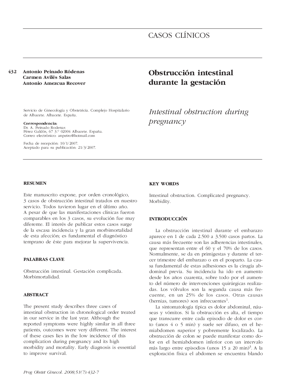 Obstrucción intestinal durante la gestación