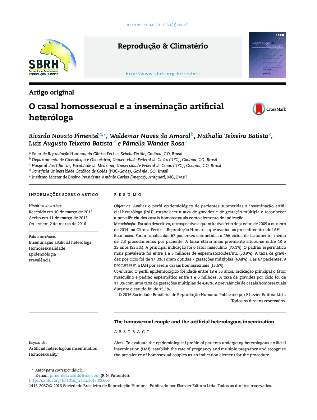 O casal homossexual e a inseminação artificial heteróloga