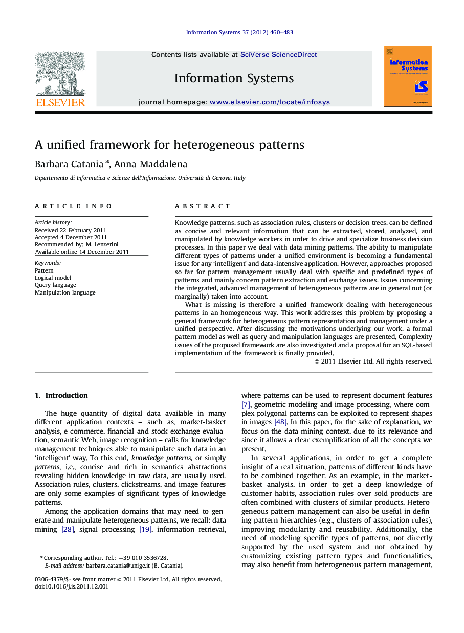 A unified framework for heterogeneous patterns