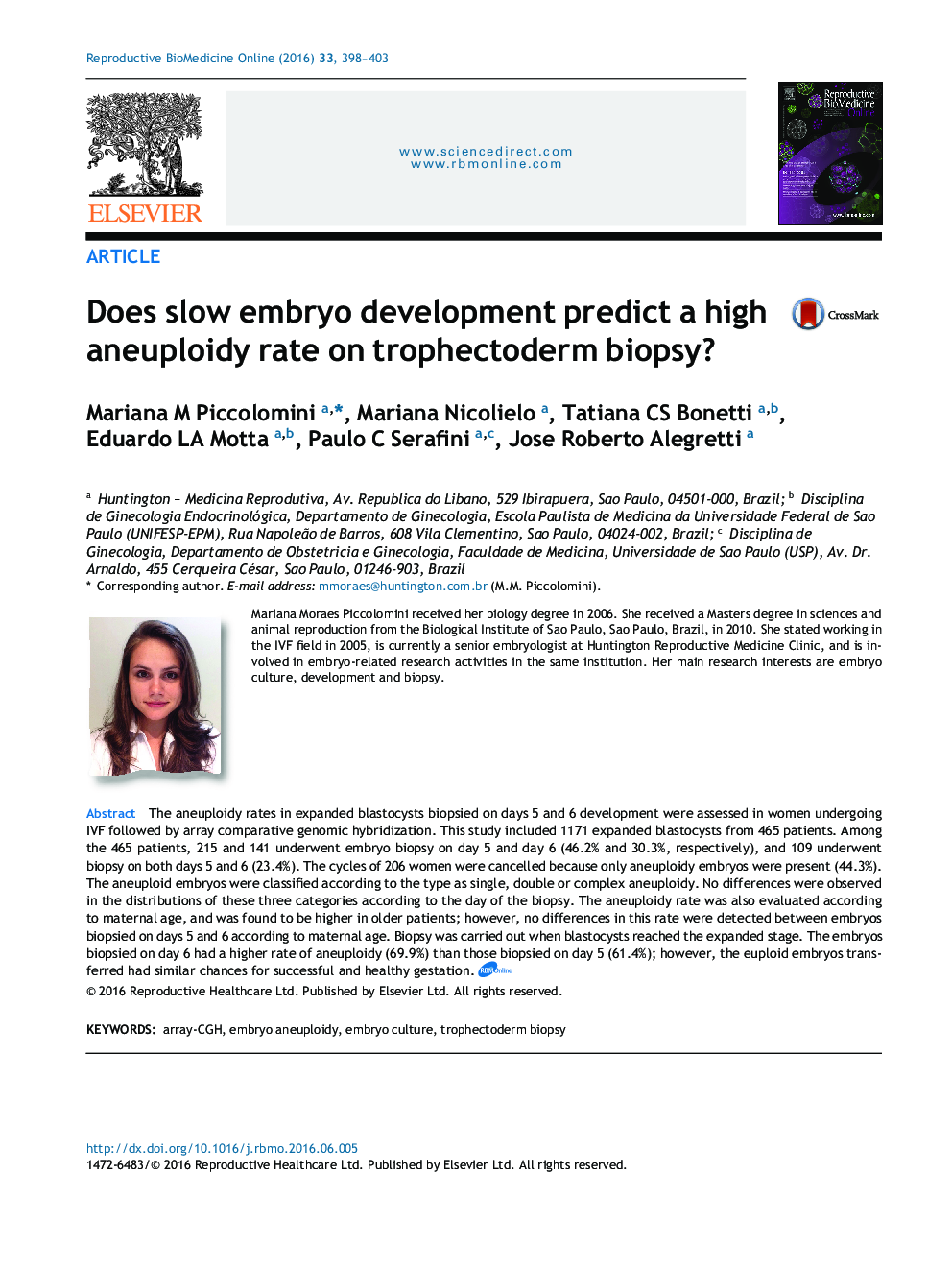 Does slow embryo development predict a high aneuploidy rate on trophectoderm biopsy?