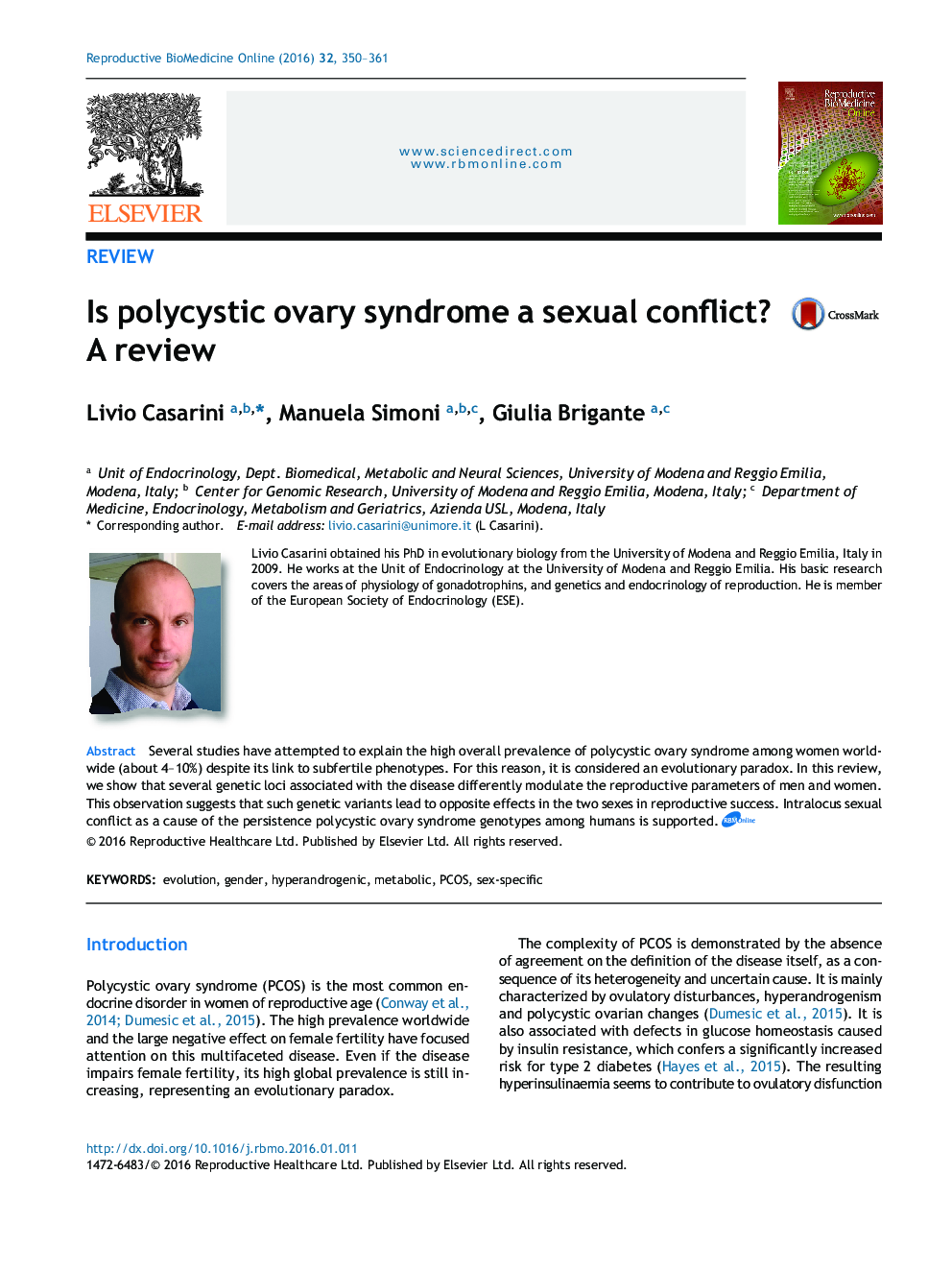 Is polycystic ovary syndrome a sexual conflict? A review