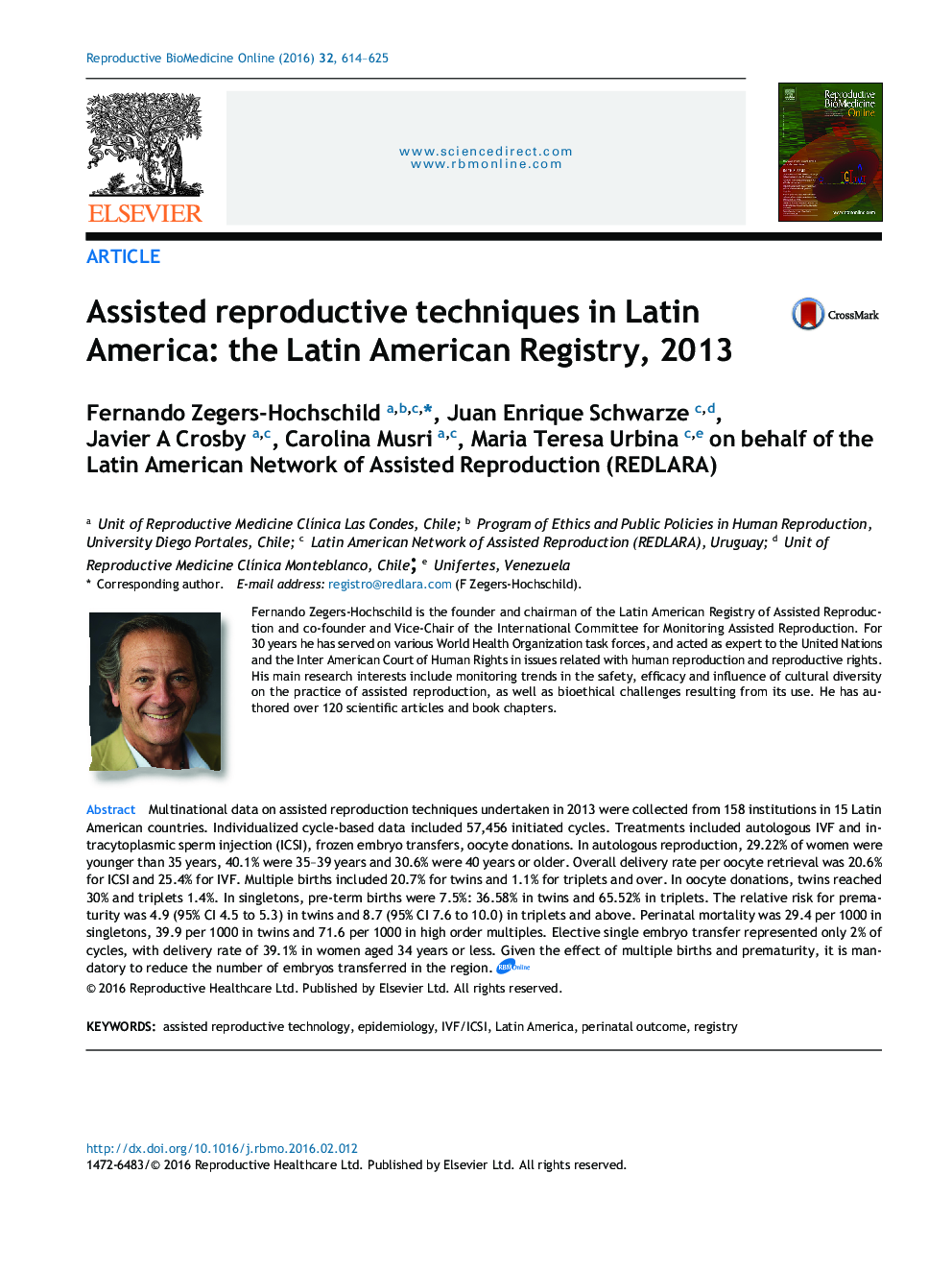 تکنیک های باروری کمک در آمریکای لاتین: رجیستری آمریکای لاتین، 2013 