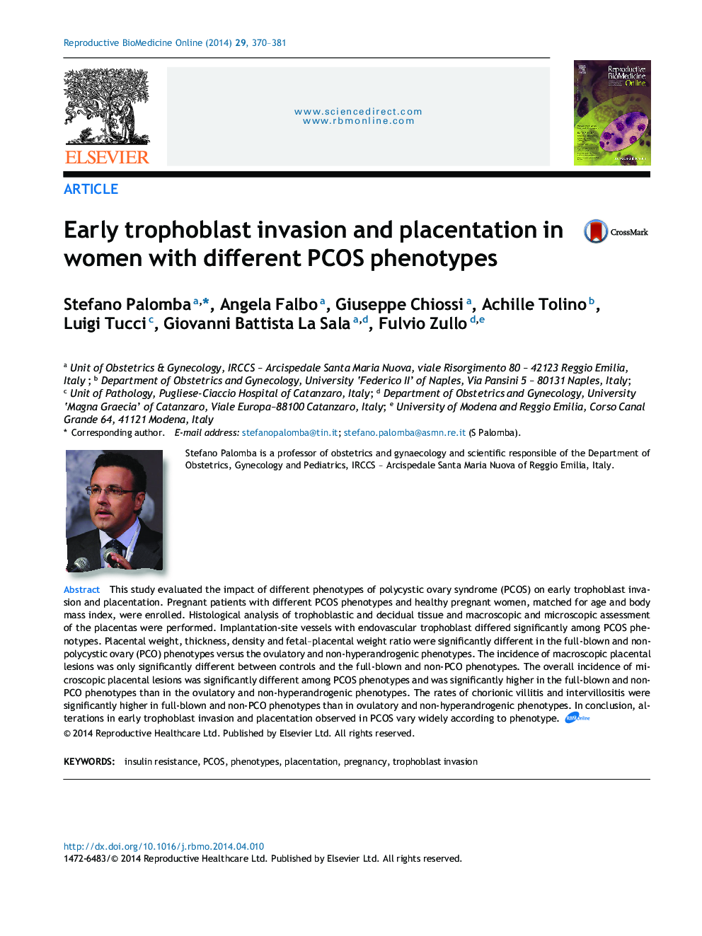 Early trophoblast invasion and placentation in women with different PCOS phenotypes