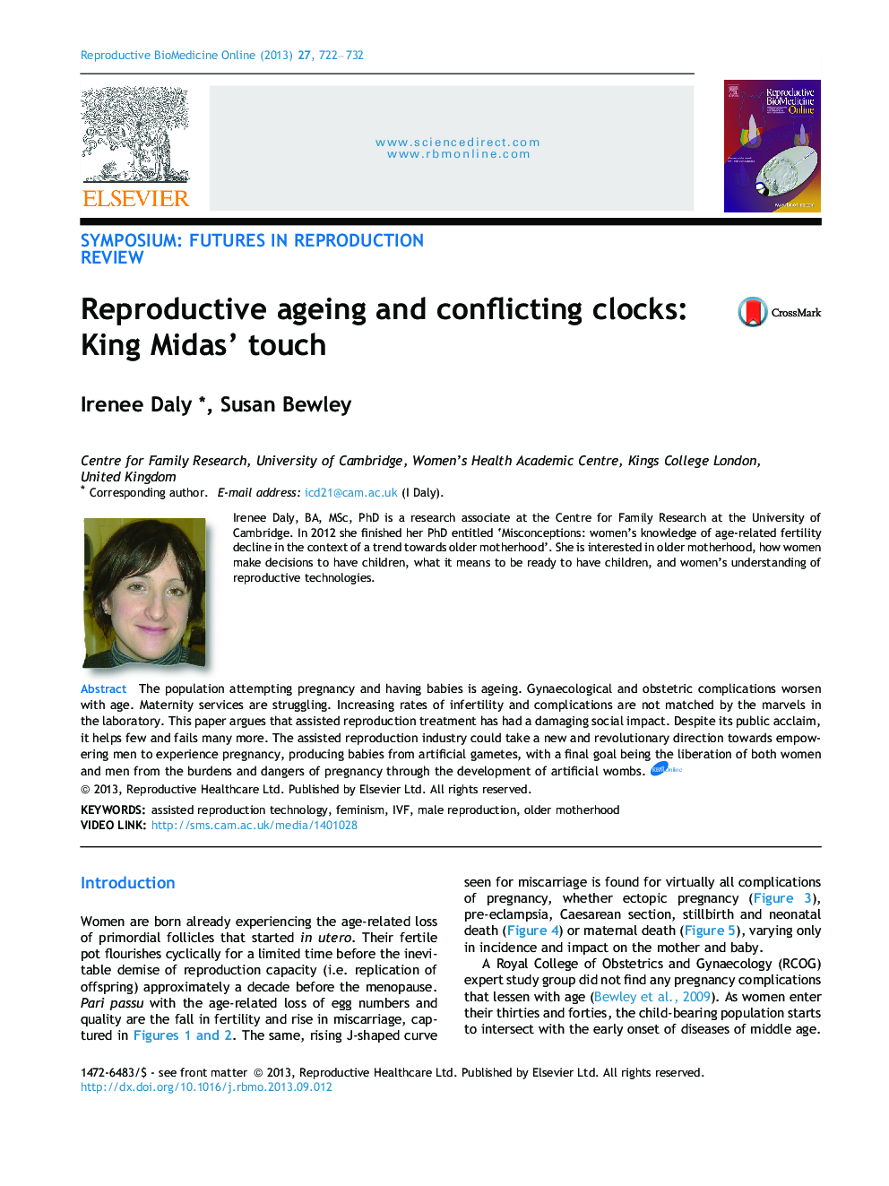 Reproductive ageing and conflicting clocks: King Midas’ touch 