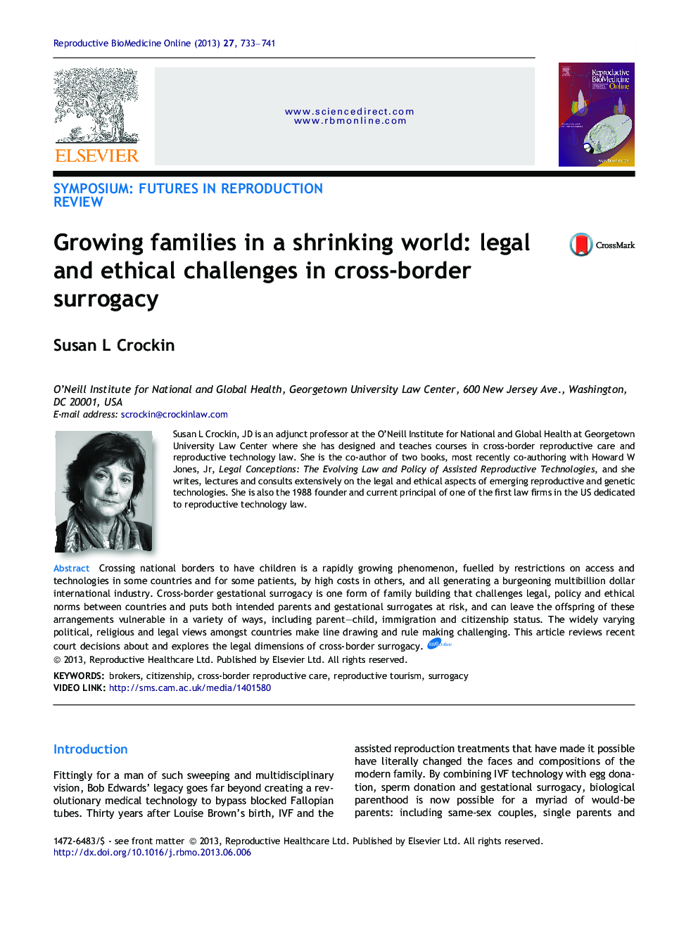 Growing families in a shrinking world: legal and ethical challenges in cross-border surrogacy 