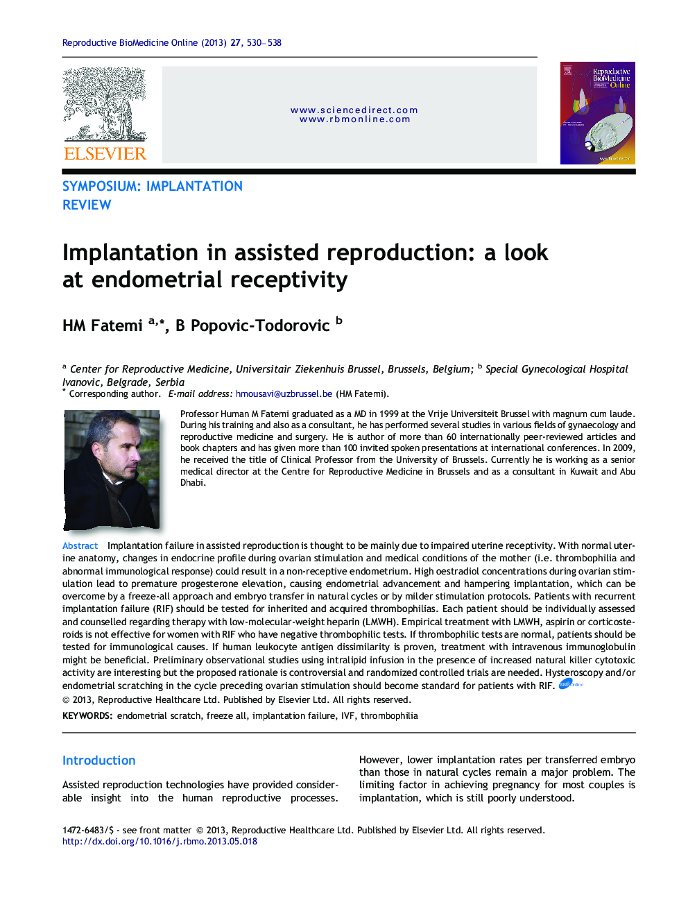 Implantation in assisted reproduction: a look at endometrial receptivity 