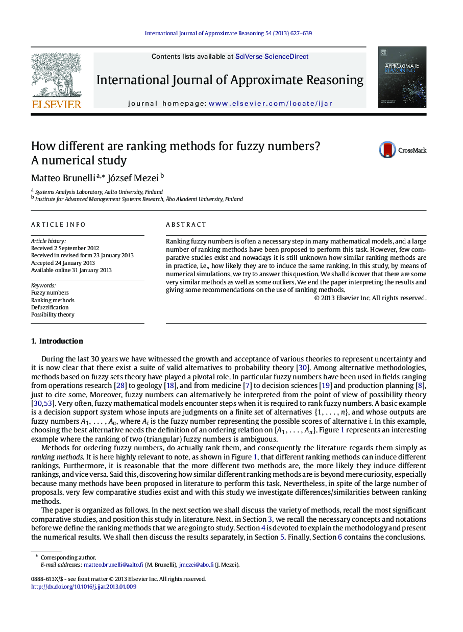 How different are ranking methods for fuzzy numbers? A numerical study