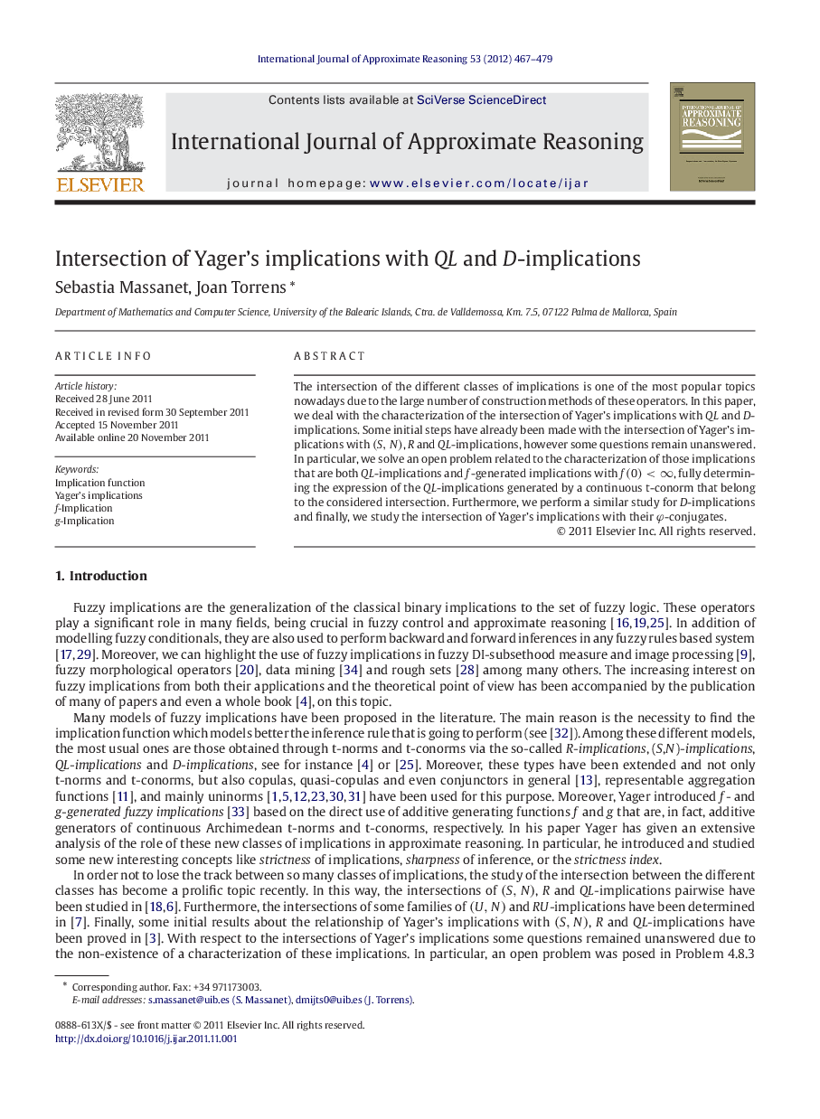 Intersection of Yager’s implications with QL and D-implications