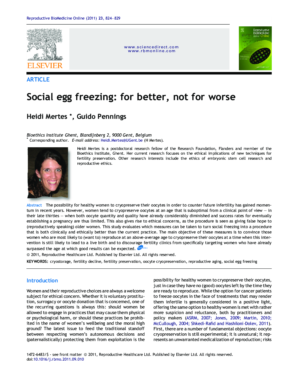 Social egg freezing: for better, not for worse 